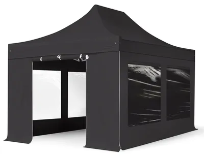 Obrázek produktu pro Nůžkový stan 3x4,5 m, hliník, vč. 4 bočnic černá