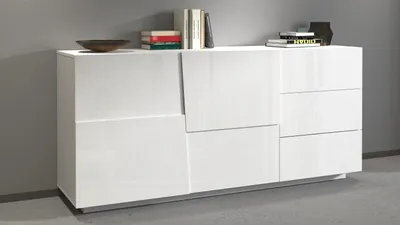 Produktbild von Sideboard >Bitonto< in Weiß Hochglanz - 180x86x44cm (BxHxT)