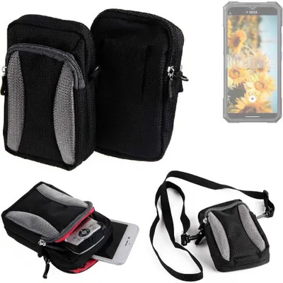 Produktbild von K-S-Trade Holster Schutz Hülle kompatibel mit Cubot KingKong X Handy Hülle Gürteltasche Umhängetasche mit Zusatzfach schwarz