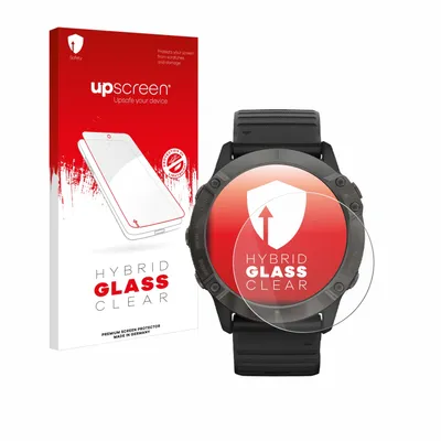 Produktbild von upscreen Schutzglas für Garmin Fenix 6X Pro Solar Schutzfolie Panzer Folie Glas Display Schutz klar