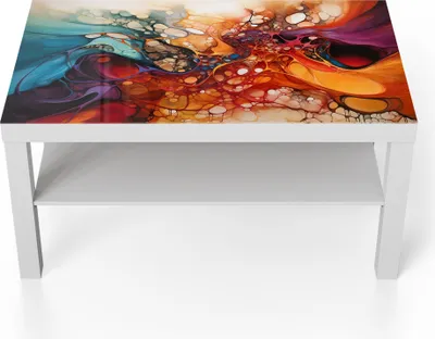 Produktbild von DEQORI Couchtisch 90x55 cm Weiß 'Organische Farbwelten' Glas Beistelltisch Glastisch modern