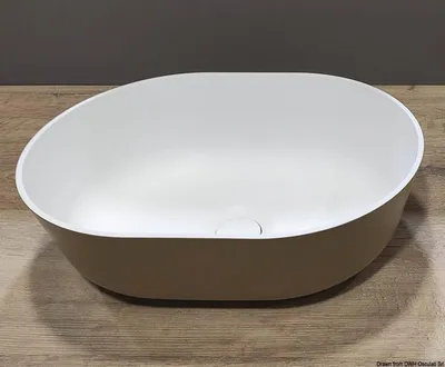 Immagine prodotto di Lavabo semisferico Ocritech bianco/beige 350x260 mm - Osculati 50.184.03