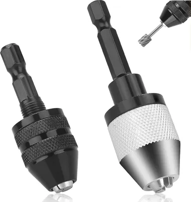 Produktbild von Schnellwechsel-Konvertierungswerkzeug für Schnellspannbohrfutter, 2 x Schaft, Sechskant-Bohrfutter-Adapter, Schnellwechsel-Konverter für Mikrobohrer, Stiftfutter