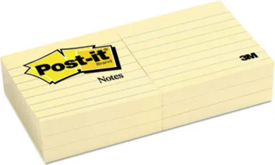 Image de Post-it 630-6PK Haftnotizen, 76 x 76 mm, liniert, gelb