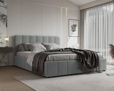 Produktbild von 4ALLHOME Polsterbett Star 140x200cm Bett mit Bettkasten, Lattenrost und Metallrahmen Solo 265 Hellgrau