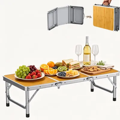 Image de Table pliante en aluminium pour camping, idéale pour l'extérieur