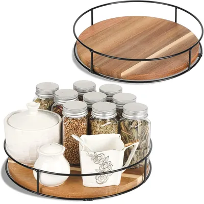 Produktbild von Drehbarer Servierteller aus Holz (Ø 23 cm)