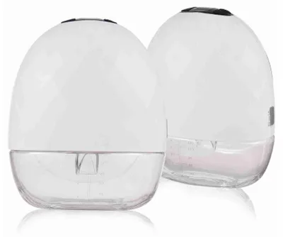 Produktbild von 2er-Pack tragbare, am Körper zu tragende Milchpumpe, elektrische Freisprech-Milchpumpe zum Stillen, 4 Modi, 9 Saugstufen, geräuscharm, integrierter Akku mit 150 ml