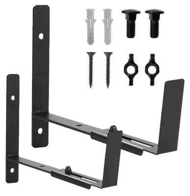 Imagen del producto de Soportes para macetas Omgoods, ajustables, pack de 2, para montaje en pared, metal , resistentes a los rayos UV, soporte robusto, soporte para macetas