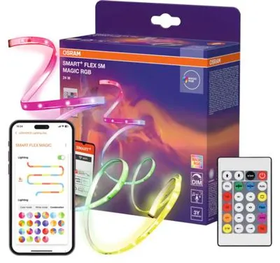 Produktbild von Osram Smart+ WiFi Flex RGBIC LED Stripe 24W 5 m mit Fernbedienung
