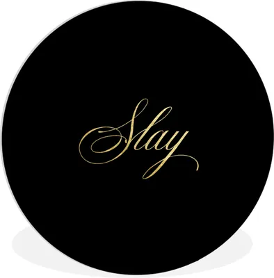 Produktbild von MuchoWow® Rundes Wandbild - Runde Bilder Zitate - Macht - Gold - Schwarz Ø 30 cm Kreis Wanddekoration Kunststoff - Wandkreis - Wandschmuck - Schlafzimmer - Bilder - Der Kreis - Kunst für die Wohnung - Plastik - Kunstdruck - Wandbild