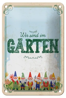 Produktbild von Blechschild Wir sind im Garten Gartenzwerge, 30 x 20 cm, Blechschilder Gnom, Wichtel, Zwerg