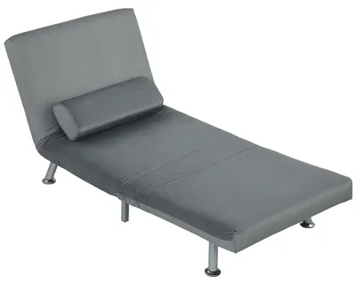 Obrázek produktu pro Pohodlná židle – Zahradní židle – Relaxační křeslo – Lehátko – Nastavitelná opěrka – Barva: šedá – Skládací