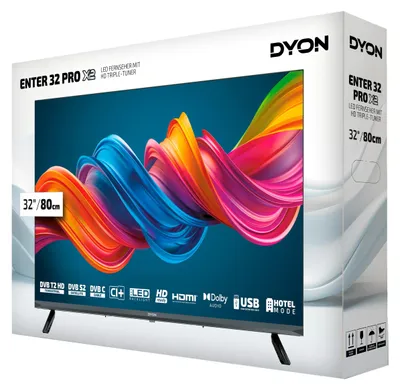 Obrázek produktu pro Dyon Enter 32 Pro-X2, 80 cm (31.5"), 1366 x 768 px, HD, LED, Smart TV, Černá