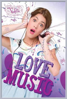 Produktbild von Violetta - Poster - Love Music + Wechselrahmen, Shinsuke® Maxi Kunststoff silber, Acryl-Scheibe