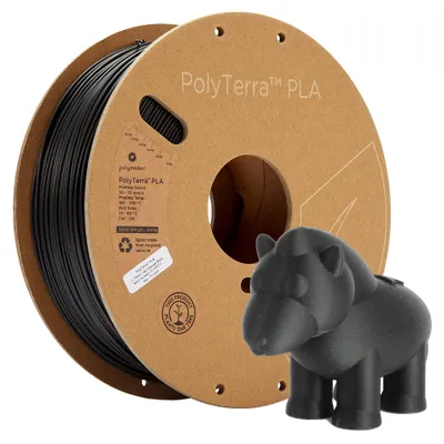 Obrázok produktu pre Polymaker PolyTerra PLA vlákno, farba: čierna, priemer: 1,75 mm, hmotnosť: 1 kg
