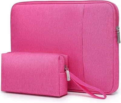 Produktbild von Laptop-Tas-Set mit Erweiterbarer Accessoires-Tas für 13.3-14 Zoll Geräte in Stilvoller Farbe