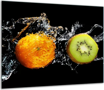 Produktbild von Herdabdeckplatten Glaskeramikkochfeld-Abdeckung Spritzschutz Glas 60x52cm Obst Schwarz