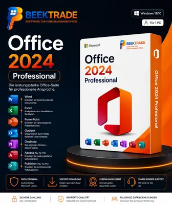 Produktbild von MS Office 2024 Professional Plus | Originale Vollversion | E-Mail Sofort-Versand