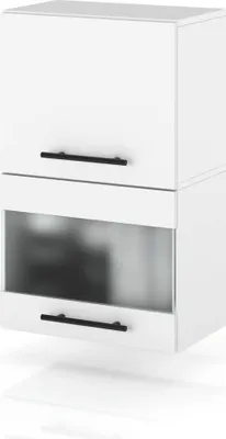 Zdjęcie produktu dla Szafka Kuchenna Wisząca Witryna Ze Szkłem Klapowa 40Cm Spremium Biały Mat