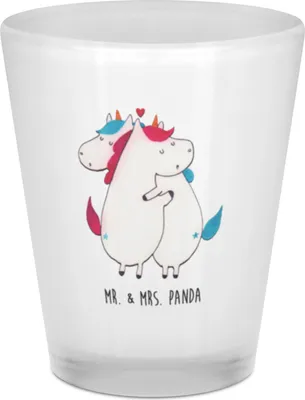 Produktbild von Mr. & Mrs. Panda Schnapsglas Einhorn Mitteilung - Transparent - Geschenk, Shot Glas, Pinnchen, Lustig, Spruch, Valentinstag, Digestifglas, Likör, Unicorn, Gläschen, Liebe