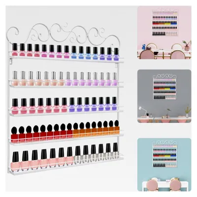 Produktbild von 5-stufiges Nagellackregal aus Metall zur Wandmontage (weiß)