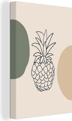 Produktbild von OneMillionCanvasses® - Leinwandbilder - 90x140 cm, Obst - Ananas - Pastell, Wandbilder Kunstdruck Wanddekoration - Wandschmucke - Schlafzimmer