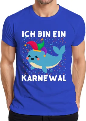 Imagen del producto de Camiseta para hombre, diseño de carnaval, con motivos de carnaval, payaso, confeti, divertida, color azul, talla 3XL
