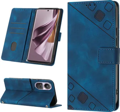 Obrázek produktu pro Pouzdro pro OPPO Reno10 /Reno10 Pro vyražené Flip kožené peněženkové pouzdro s funkcí stojánku modré