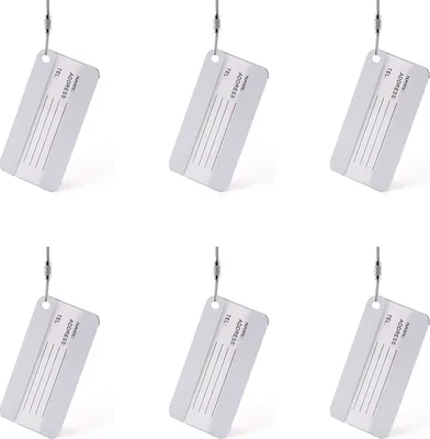 Produktbild von INF Set mit 6 Gepäckanhängern – Gepäckanhänger Silber