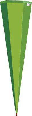 Produktbild von Schultüten-Rohling zum Basteln grün - 85 cm 6-eckig - mit Rot(h)-Spitze ohne Verschluss