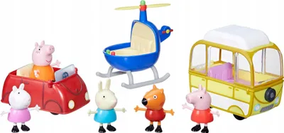 Produktbild von PEPPA Pig Figurenset Wohnmobil Auto Hubschrauber 5 Figuren