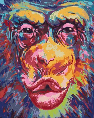 Zdjęcie produktu dla Zuty - Painting by Numbers - SCARING MONKEYS, 40x50 cm, rozciągnięte płótno na ramie