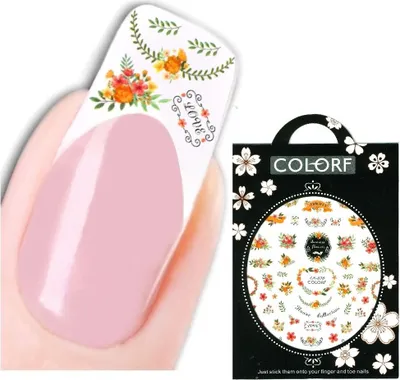 Produktbild von 3D Nagel Sticker Nail Art Aufkleber Blumenkranz Blumen Aufkleber