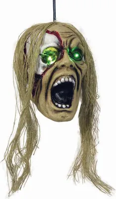 Produktbild von Hängefigur Zombie Kopf mit Licht
