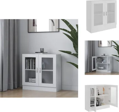 Obrázek produktu pro vidaXL Vitrína bílá 82,5x30,5x80 cm materiál na bázi dřeva - Regály a knihovny