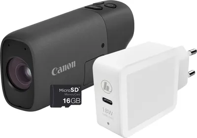 Immagine prodotto di Canon PowerShot ZOOM, fotocamera compatta in stile monocolo, kit essenziale, bianco