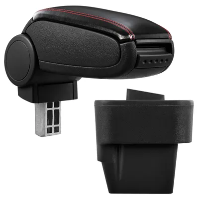 Armlehne Mittelarmlehne Leder Bezug Schwarz / Rot für Opel Astra H 2004-2010 – Produktansicht