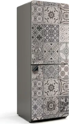 Produktbild von Mosaikmuster auf Fliesen – Magnetische Kühlschrank Abdeckung – Dekorfolie magnetisch Küche – Kühlschrank Magnet Deko – selbstklebende Magnettafel – Magnetfolie für Kühlschranktür – 70x190 cm