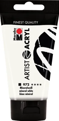 Produktbild von Marabu Acrylfarbe Artist Acryl mineralweiß 972 75 ml