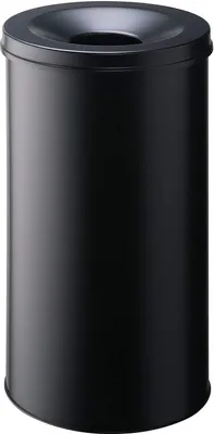 Image de Durable Corbeille diamètre 375xH662 l.acier 60l noir avec tête d'extinction de flamme,ignifugée - 330701