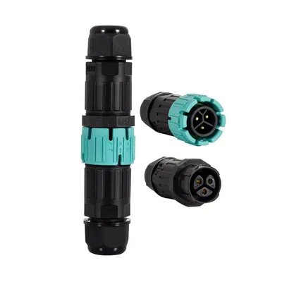 Produktbild von Kabelverbinder Wasserdicht Männlich Weiblich 3 Kontakte 0.5-2.5² IP68 Schwarz