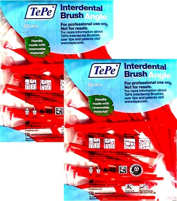 Produktbild von 2x TePe Angle Interdentalbüsten rot 0,5 mm Multipack 2x 25 Stück