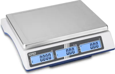 Produktbild von KERN & SOHN Preisrechnende Waage, 30 kg, Edelstahl, Edelstahl, LCD, 1,8 cm, 294 mm