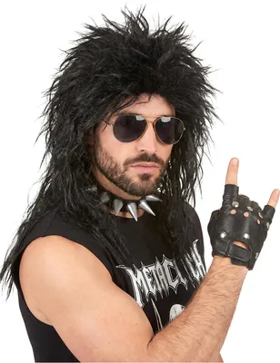 Obrázok produktu pre 80s rockerská parochňa čierna - jedna veľkosť