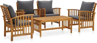 Produktbild von The Living Store 5-tlg. Garten-Lounge-Set mit Auflagen Massivholz Akazie