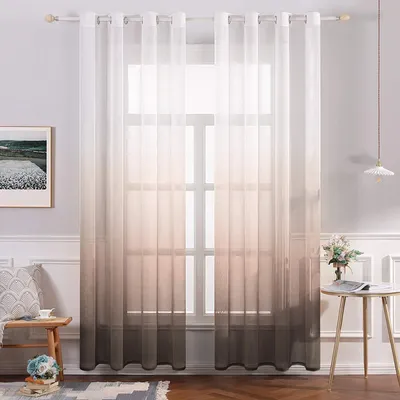 Produktbild von Gradient Voile Vorhänge - Set von 2 dekorativen Vorhängen