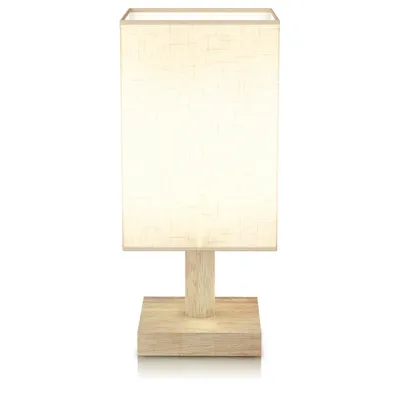 Immagine prodotto di BEARWARE Lampada da comodino a LED con paralume in tessuto, lampada da comodino, luce notturna, angolare, a risparmio energetico, funzione luce notturna, bianco caldo, bianco neutro, bianco freddo, 3 modalità di illuminazione