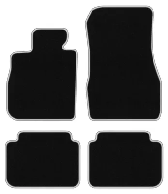 Produktbild von Fußmatten Automatten Velours Schwarz/Silber für BMW 8 G16 2019-2022 Set 4-tlg