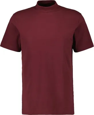 Ragman T-Shirt kurzarm mit Stehkragen in barolo